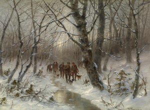 Hunter in the Winter Forest